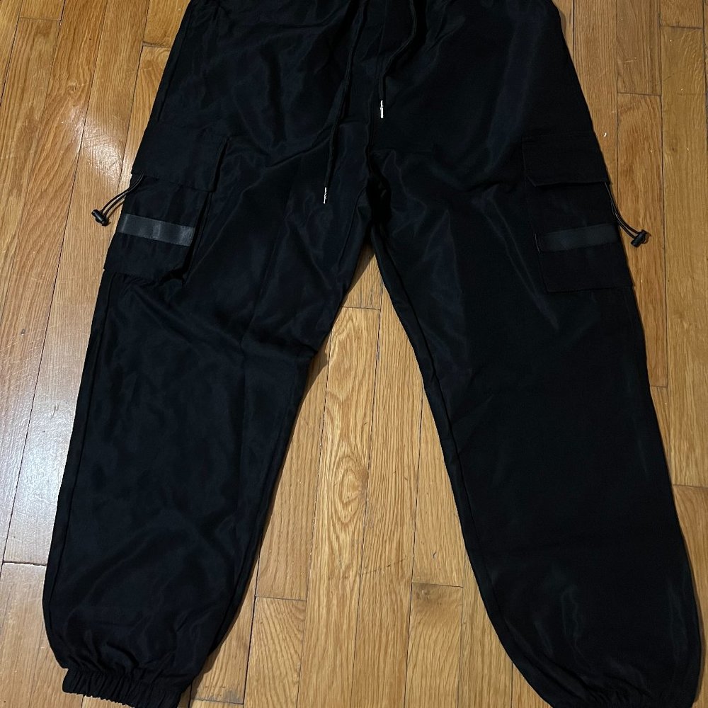 Men Drawstring Waist Sports Pants